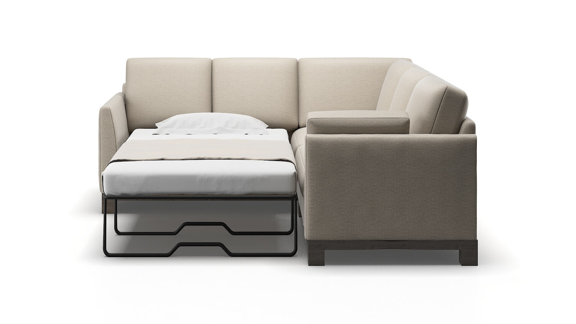 Dover Parker Wheat Sectional Sleeper Espresso legs 1