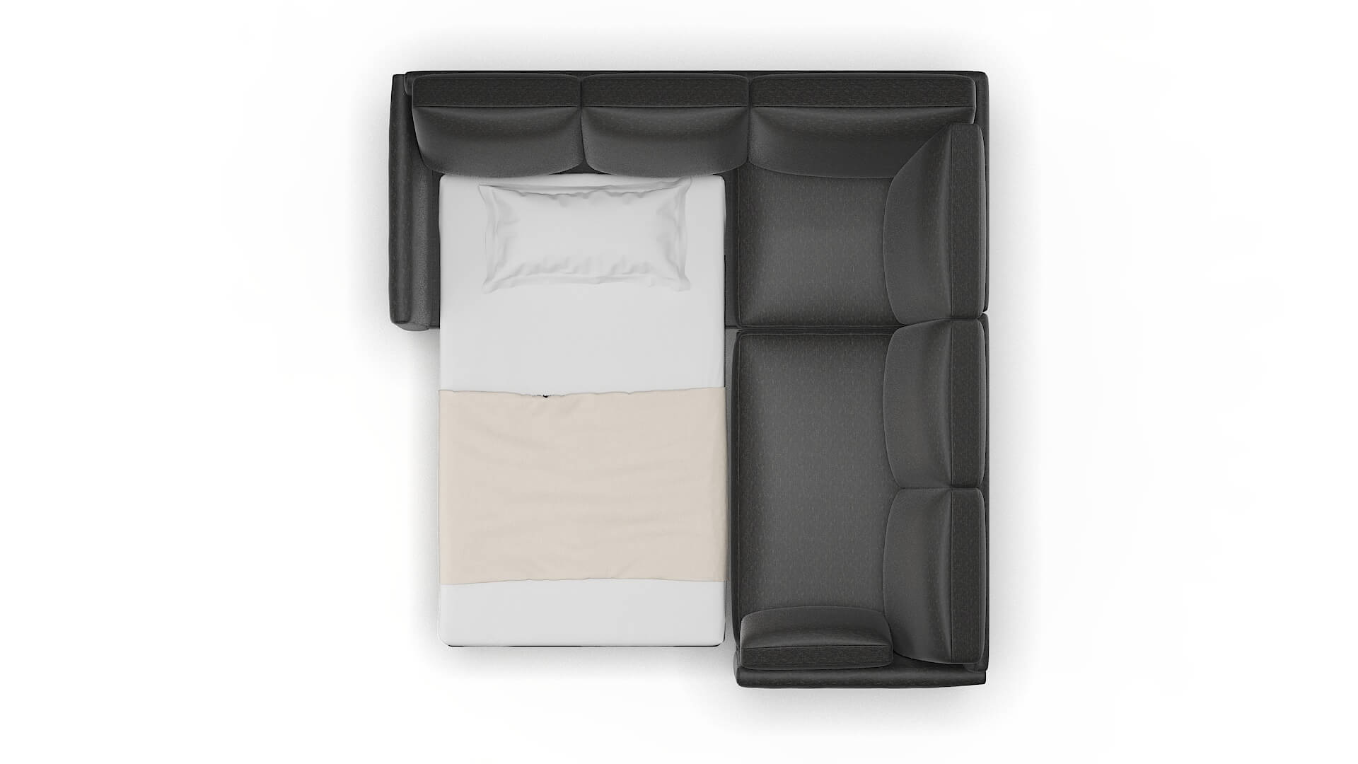 Dover Phoenix Charcoal Sectional Sleeper Espresso legs 3