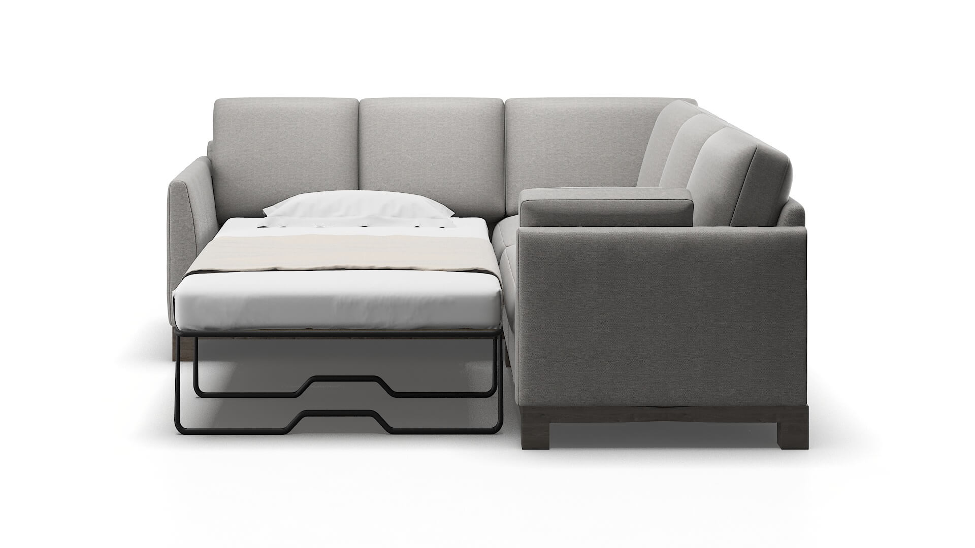 Dover Phoenix Smoke Sectional Sleeper Espresso legs 1