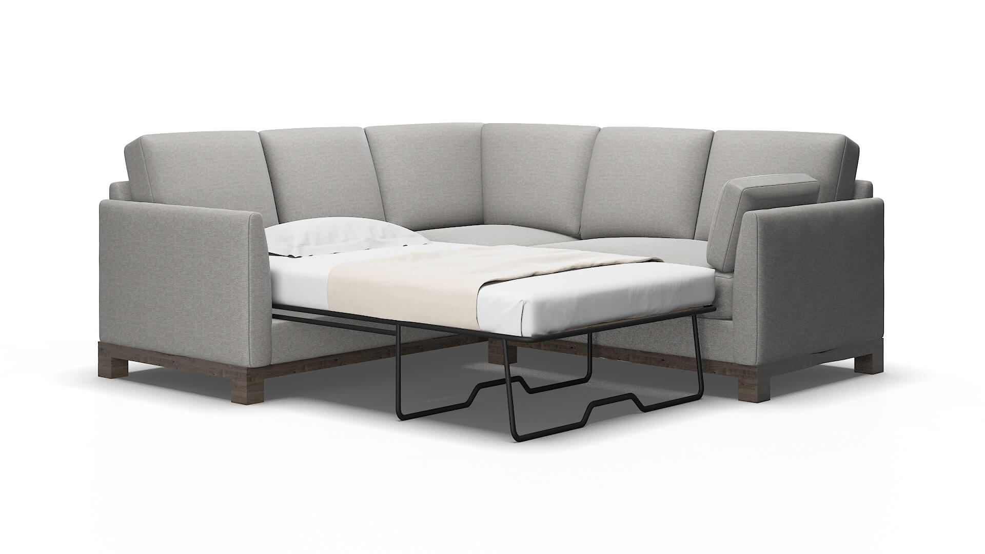 Dover Phoenix smoke Sectional sleeper Espresso Legs  2