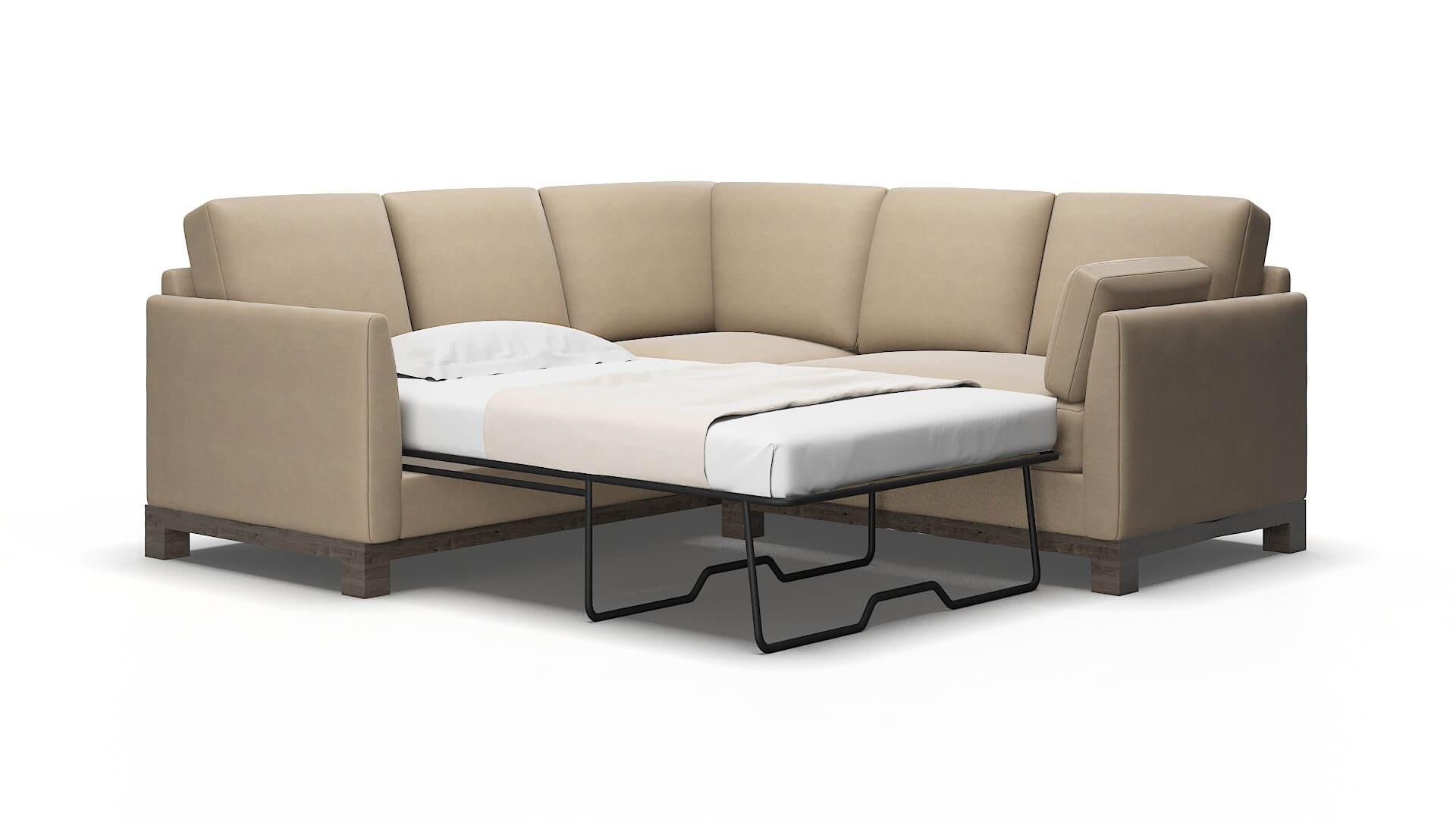 Dover Rocket Cappuccino Sectional Sleeper Espresso legs 2