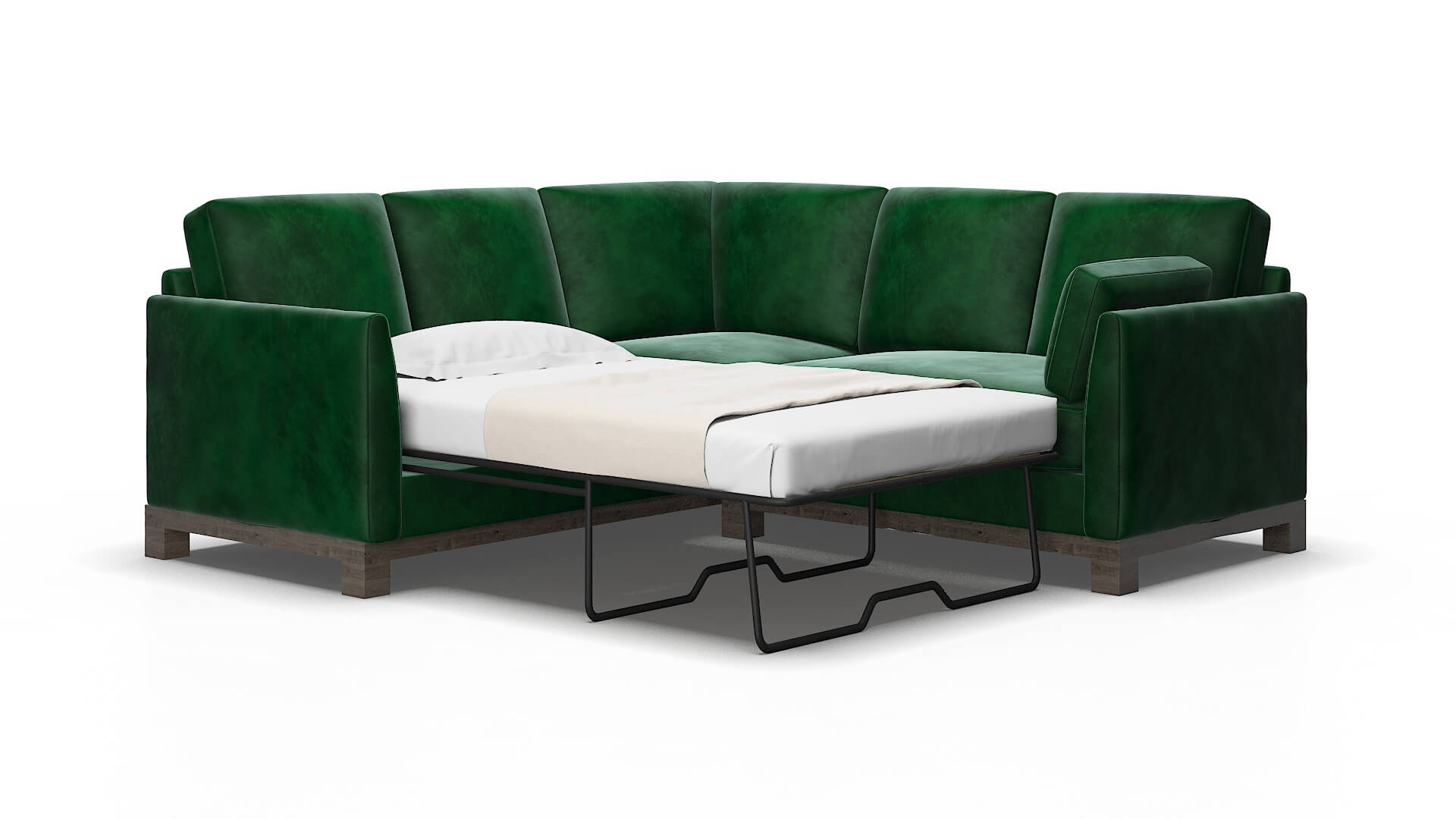 Dover Royale evergreen Sectional sleeper Espresso Legs  2