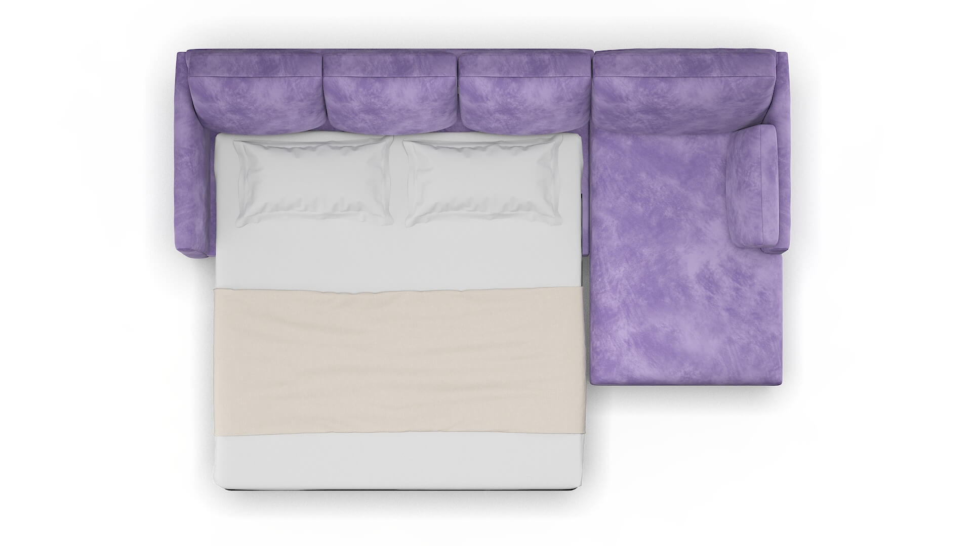 Dover Royale Lavender Panel Sleeper Espresso legs 3