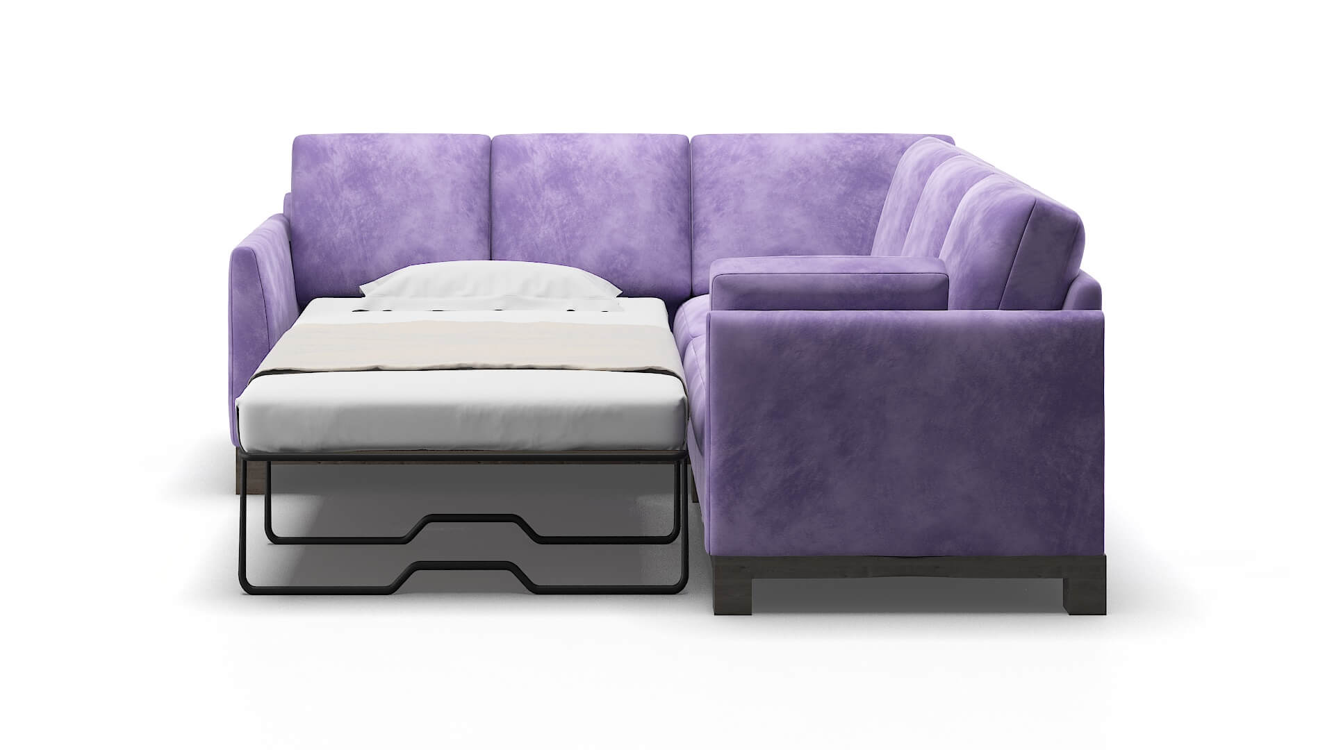 Dover Royale Lavender Sectional Sleeper Espresso legs 1