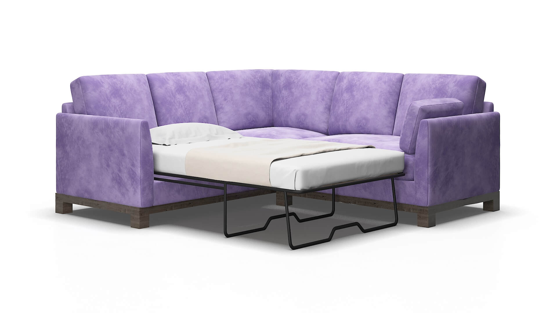Dover Royale lavender Sectional sleeper Espresso Legs  2