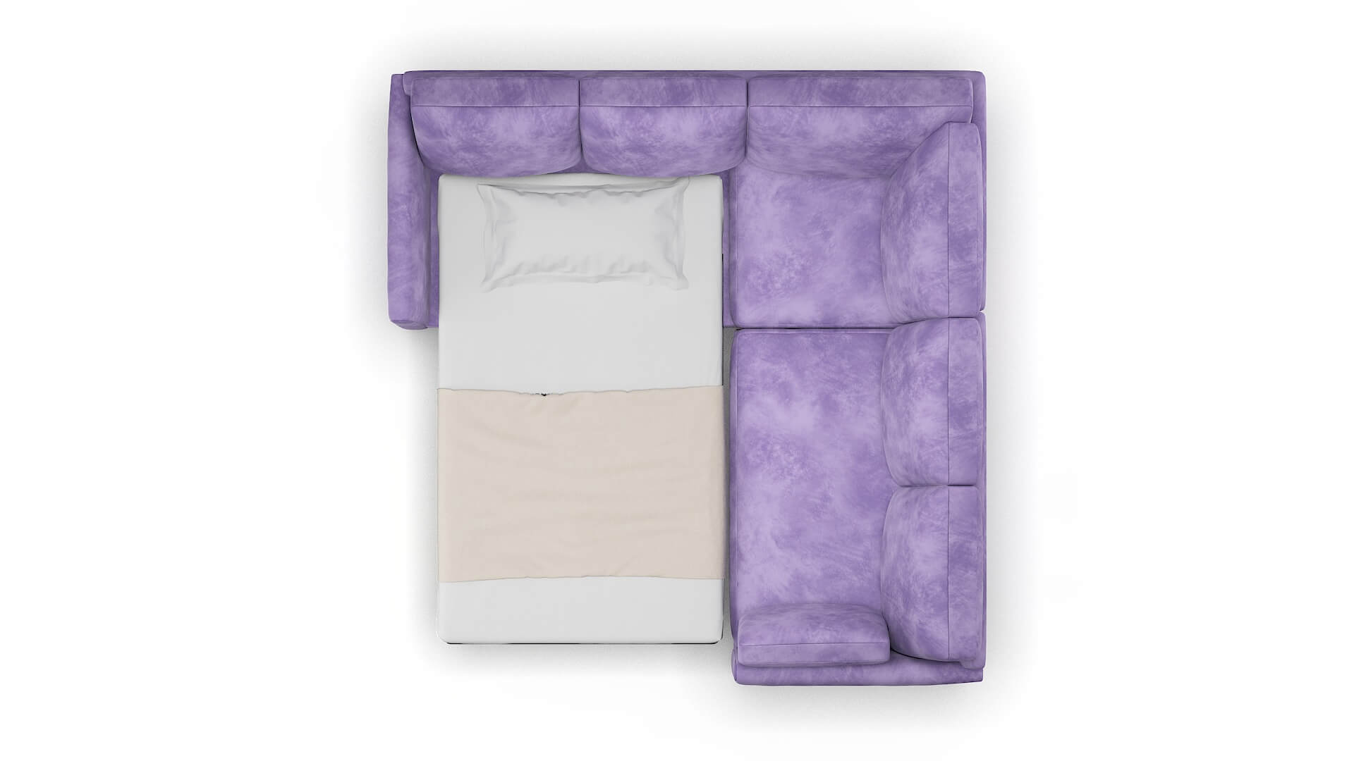 Dover Royale Lavender Sectional Sleeper Espresso legs 3