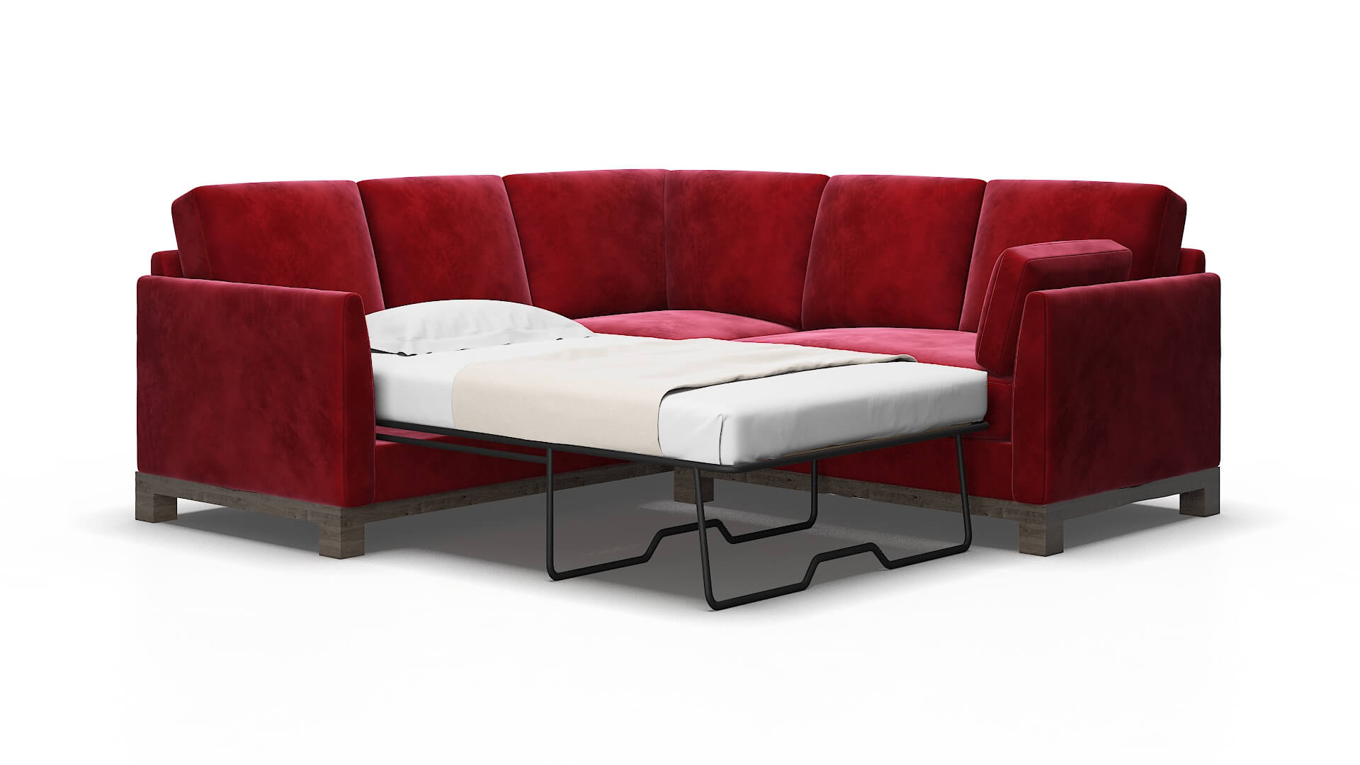 Dover Royale ruby Sectional sleeper Espresso Legs  2