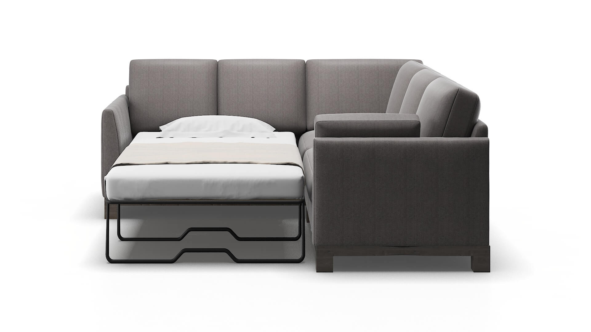 Dover Sasha Granite Sectional Sleeper Espresso legs 1