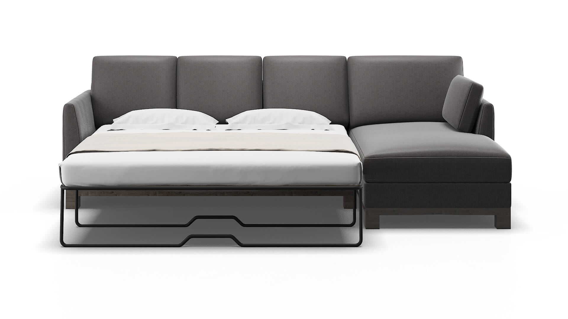 Dover Sasha Grey Panel Sleeper Espresso legs 1