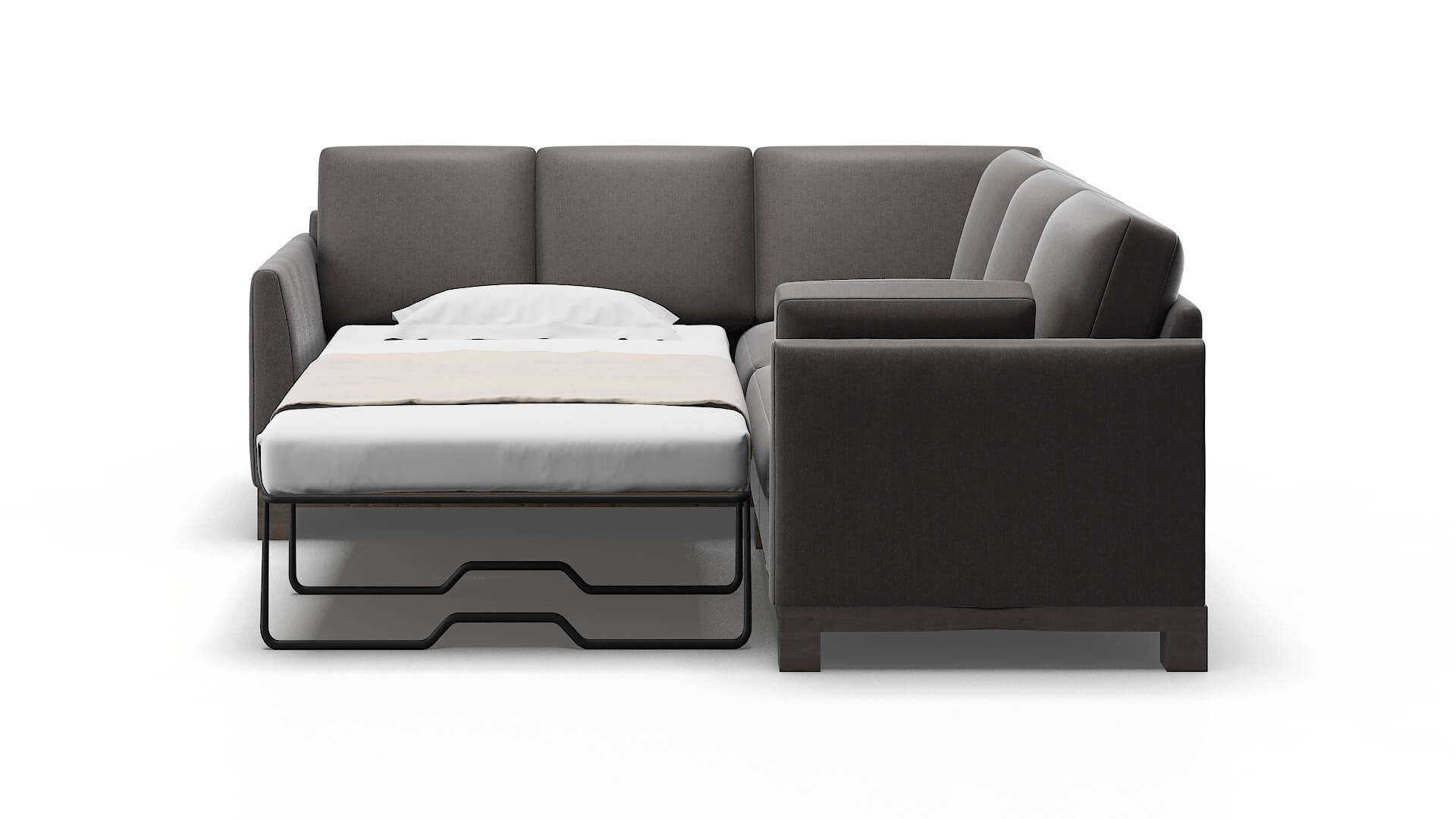 Dover Sasha Grey Sectional Sleeper Espresso legs 1
