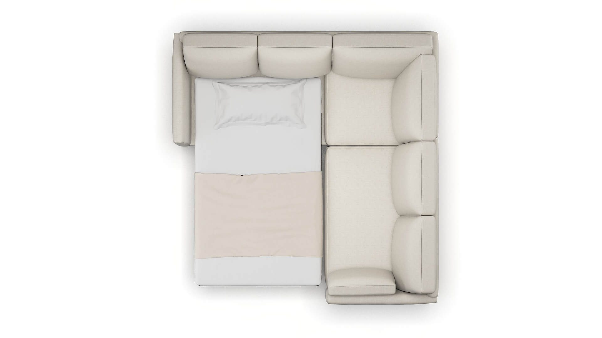 Dover Sasha Linen Sectional Sleeper Espresso legs 3
