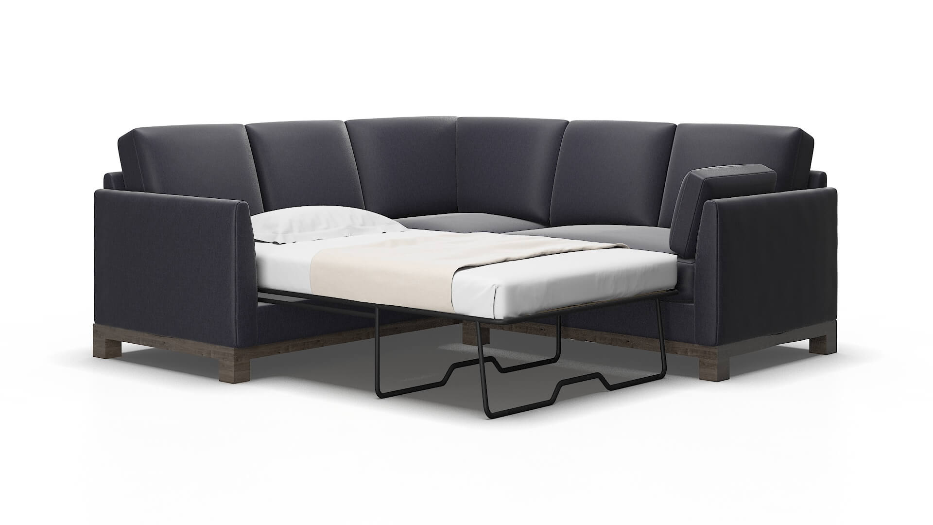 Dover Sasha navy Sectional sleeper Espresso Legs  2