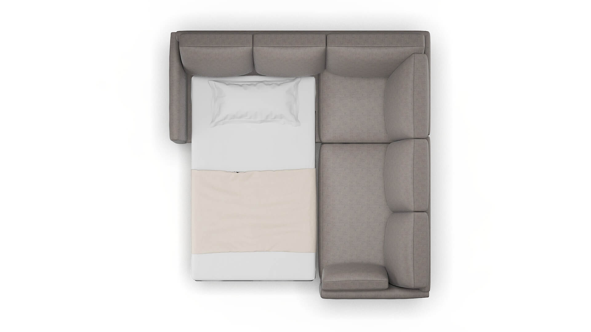 Dover Suave Slate Sectional Sleeper Espresso legs 3