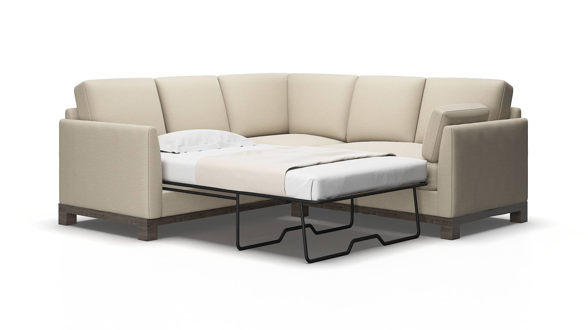 Dover Urban_d Silver Sectional Sleeper Espresso legs 2