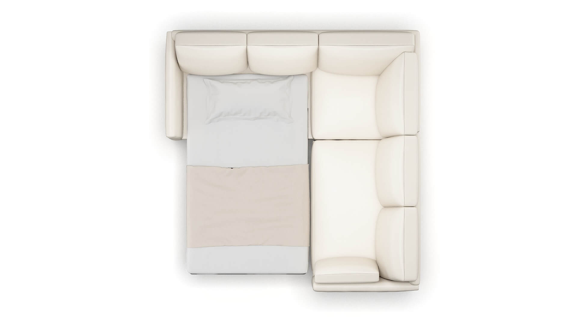 Dover Urban_d Snow Sectional Sleeper Espresso legs 3