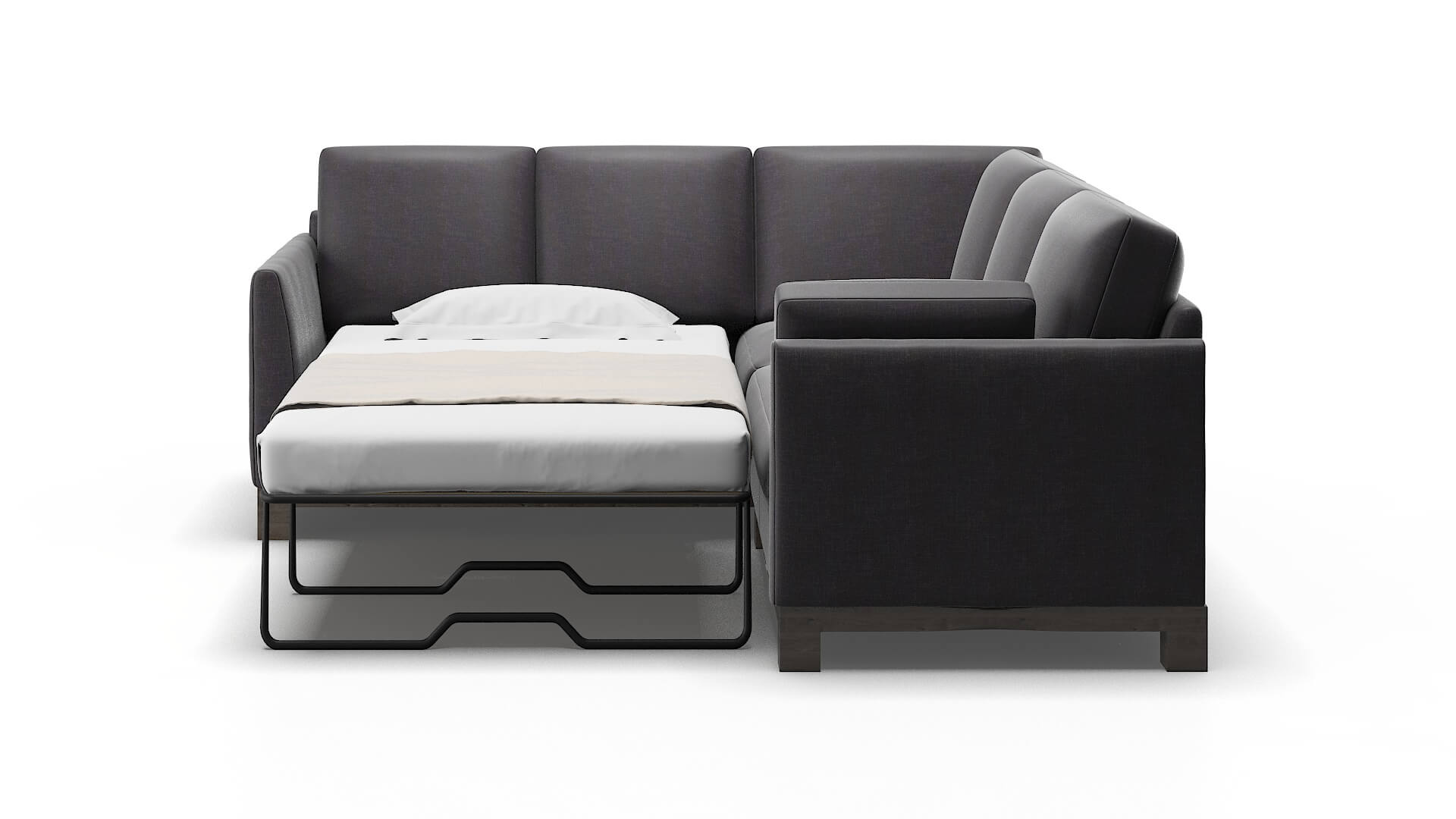 Dover Venus Onyx Sectional Sleeper Espresso legs 1