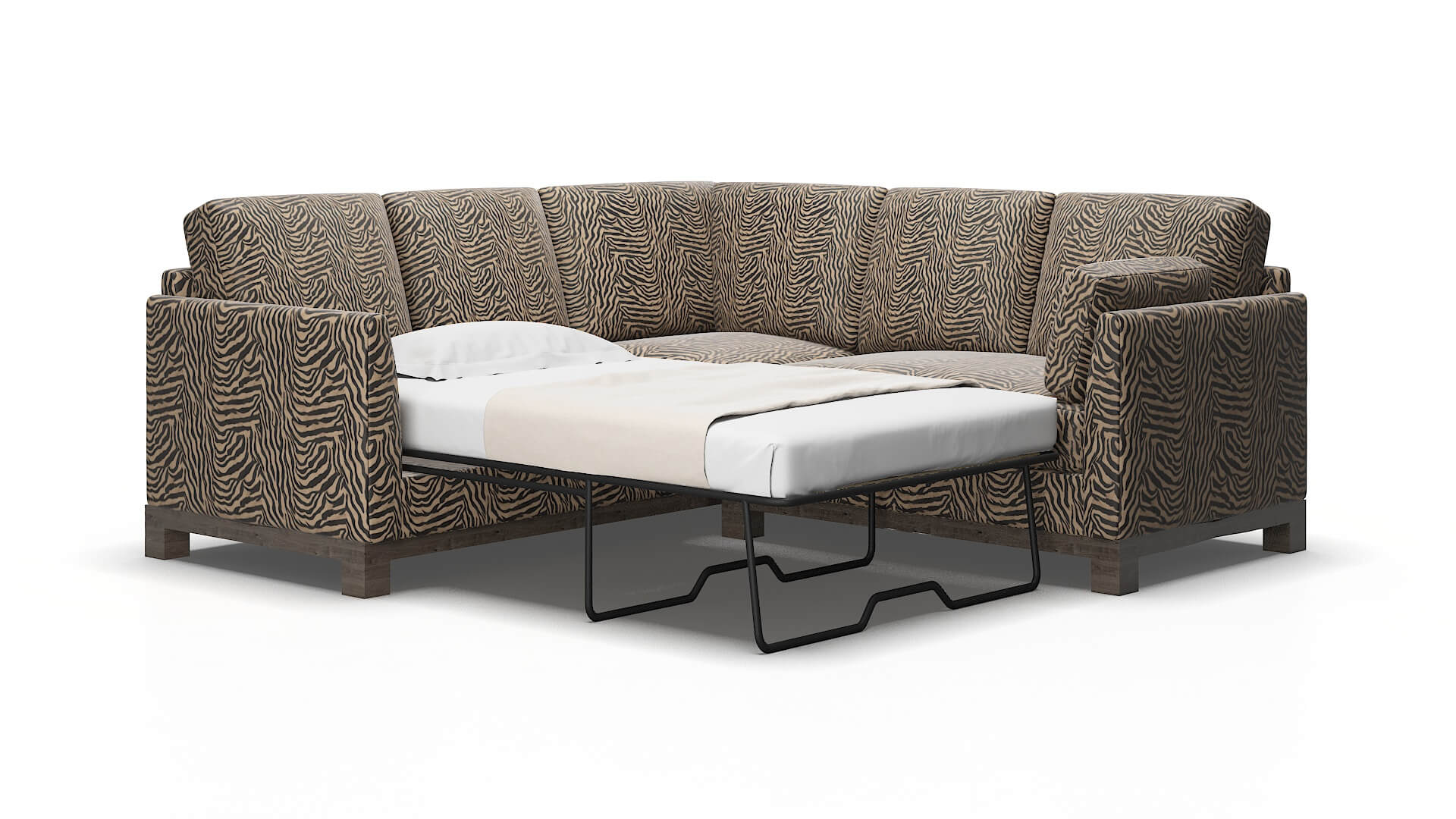 Dover Zambia Coffee Sectional Sleeper Espresso legs 2