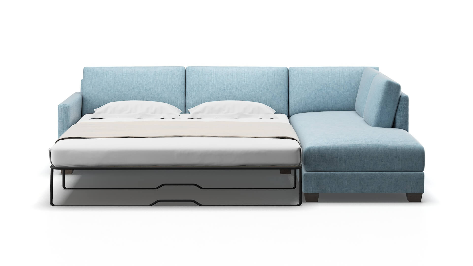 Dresden Atlas Turquoise Panel Sleeper Espresso legs 1