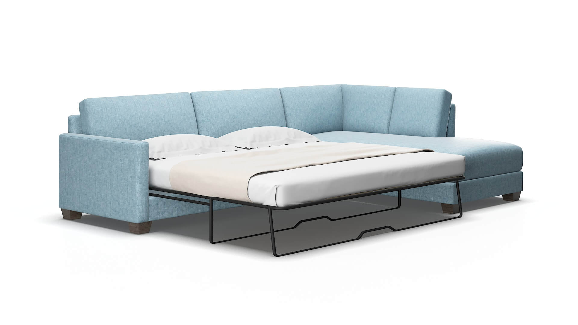 Dresden Atlas Turquoise Panel Sleeper Espresso legs 2