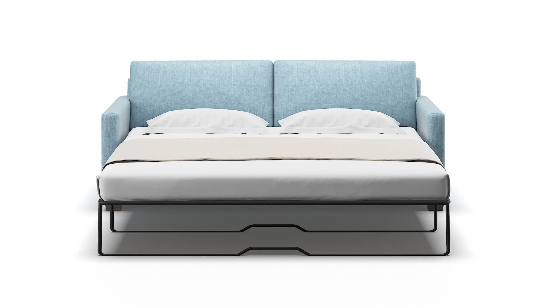 Dresden Atlas Turquoise Sofa Sleeper Espresso legs 1