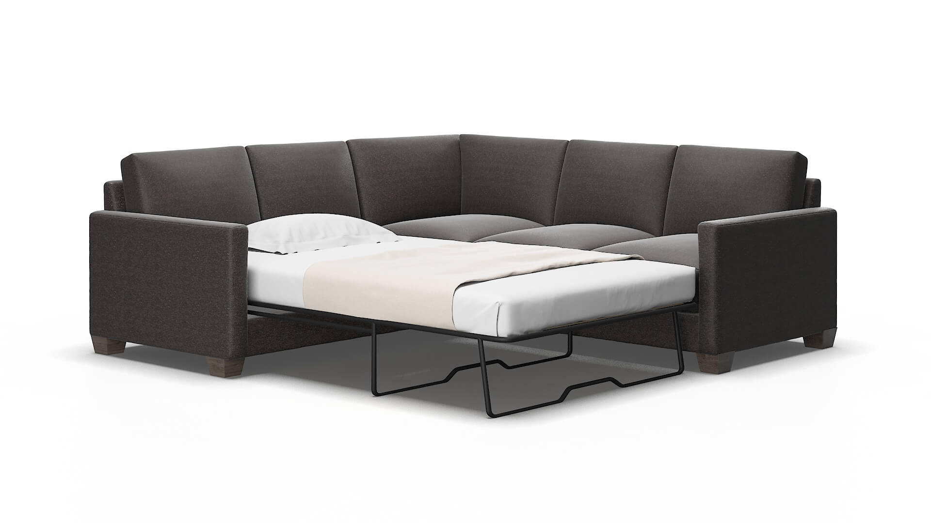 Dresden Avenger denim Sectional sleeper Espresso Legs  2