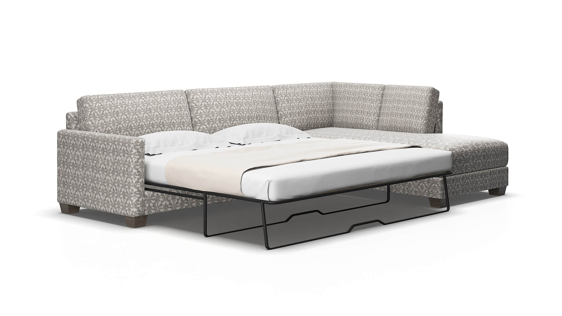 Dresden Bergamo dove Panel sleeper Espresso Legs  2