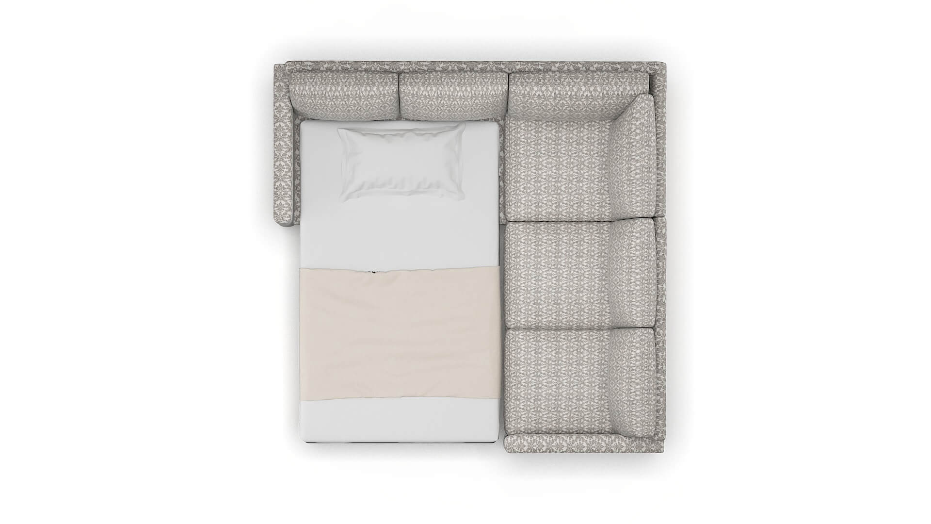 Dresden Bergamo Dove Sectional Sleeper Espresso legs 3