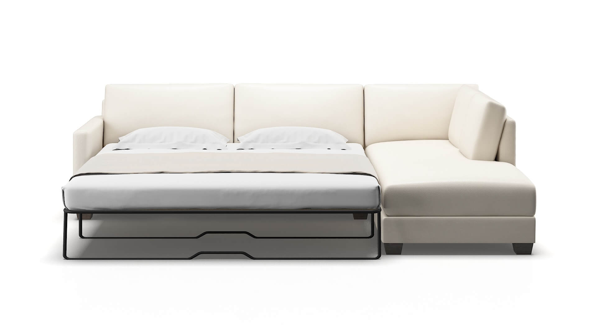 Dresden Blanche Milky Panel Sleeper Espresso legs 1