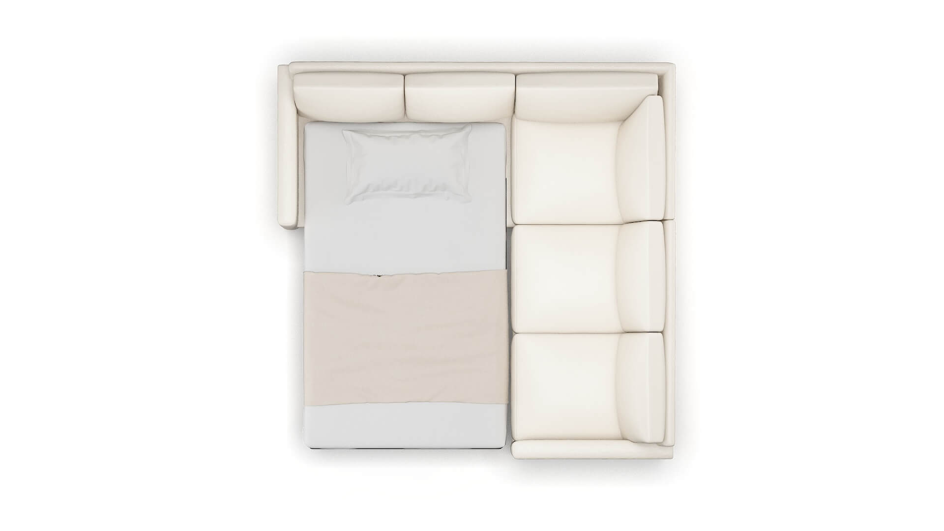 Dresden Blanche Milky Sectional Sleeper Espresso legs 3