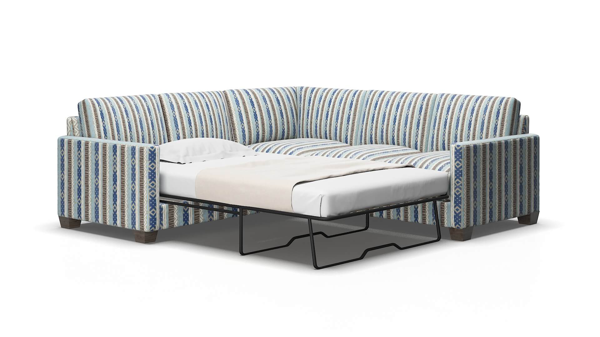 Dresden Bodhi Indigo Sectional Sleeper Espresso legs 2