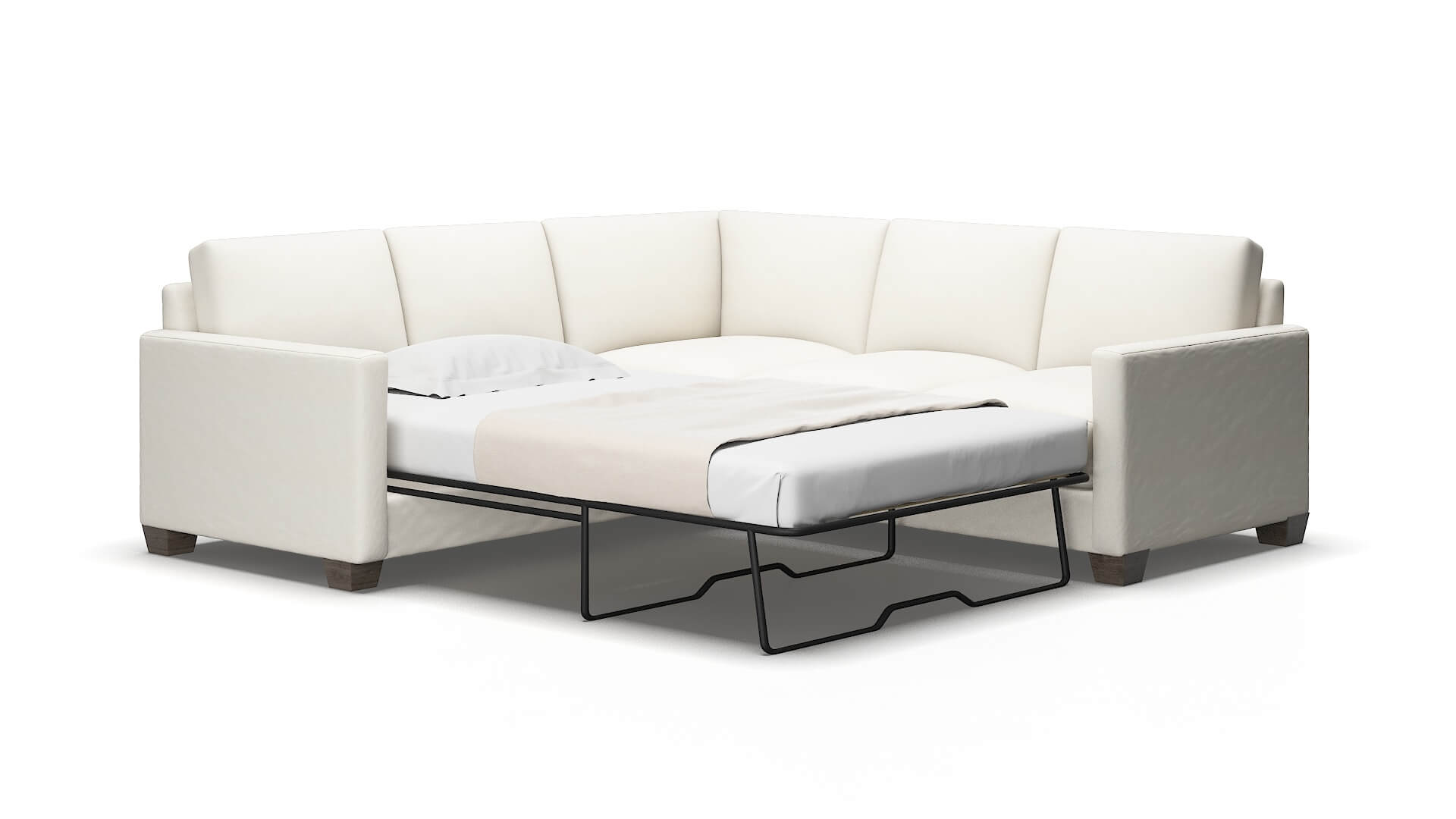 Dresden Chance bone Sectional sleeper Espresso Legs  2