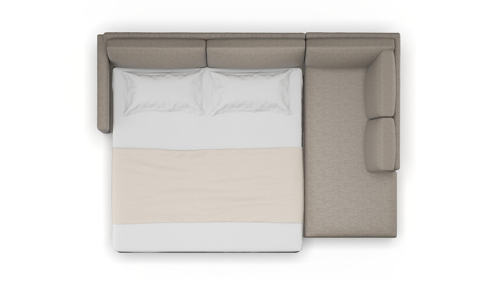 Dresden Cosmo Taupe Panel Sleeper Espresso legs 3