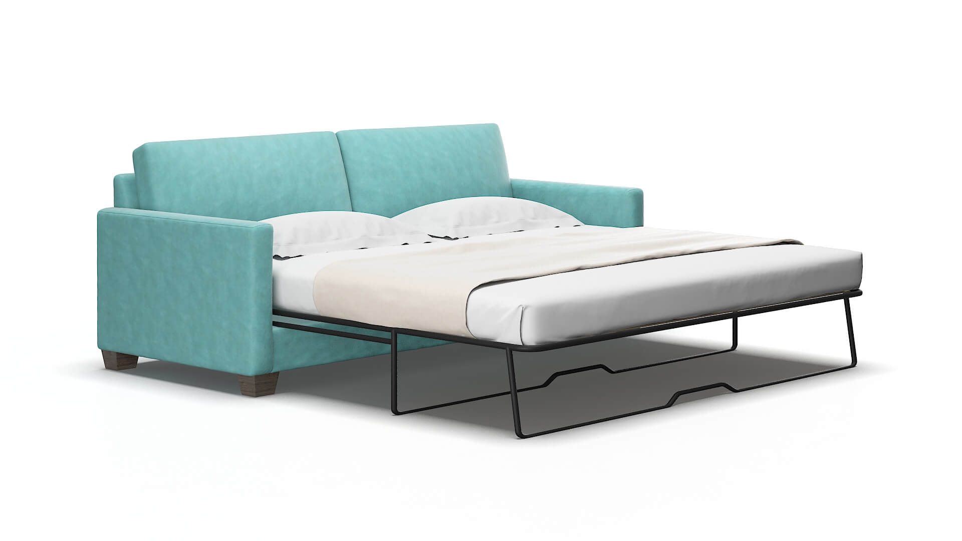 Dresden Curious Turquoise Sofa Sleeper Espresso legs 2