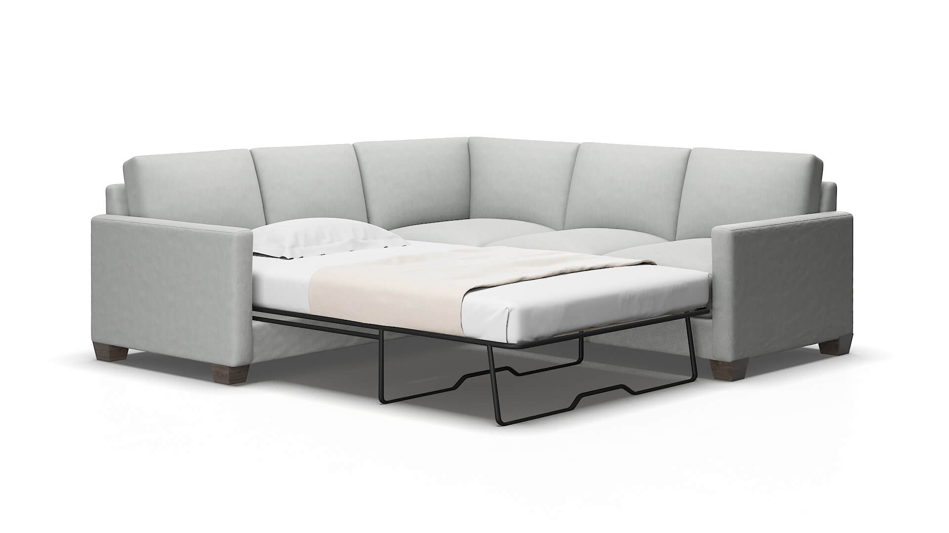 Dresden Dawson platinum Sectional sleeper Espresso Legs  2