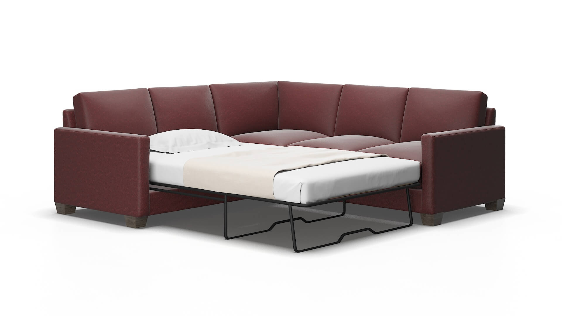 Dresden Derby berry Sectional sleeper Espresso Legs  2