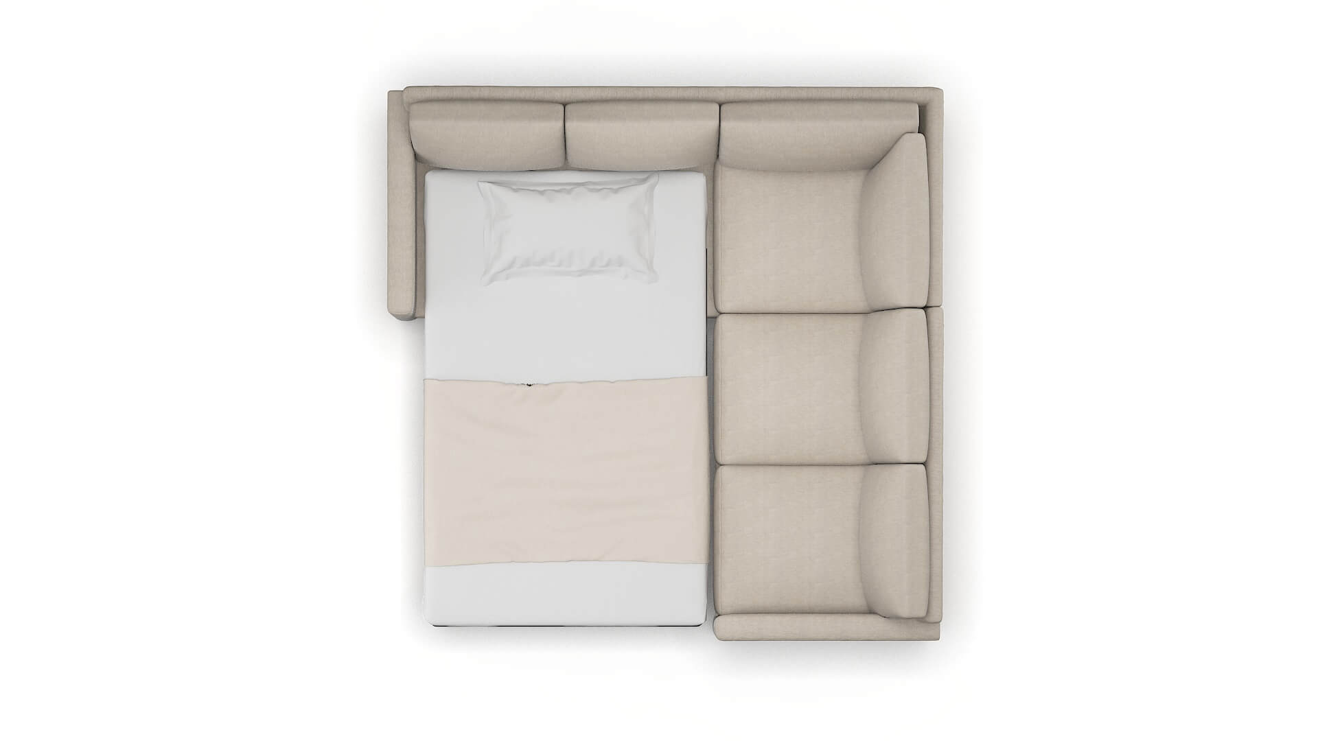 Dresden Derby Linen Sectional Sleeper Espresso legs 3