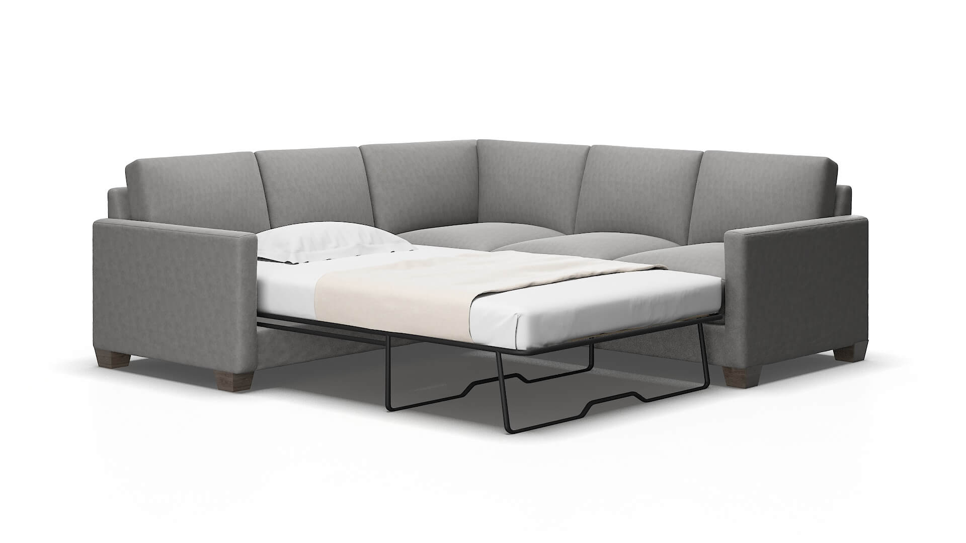 Dresden Dream_d charcoal Sectional sleeper Espresso Legs  2