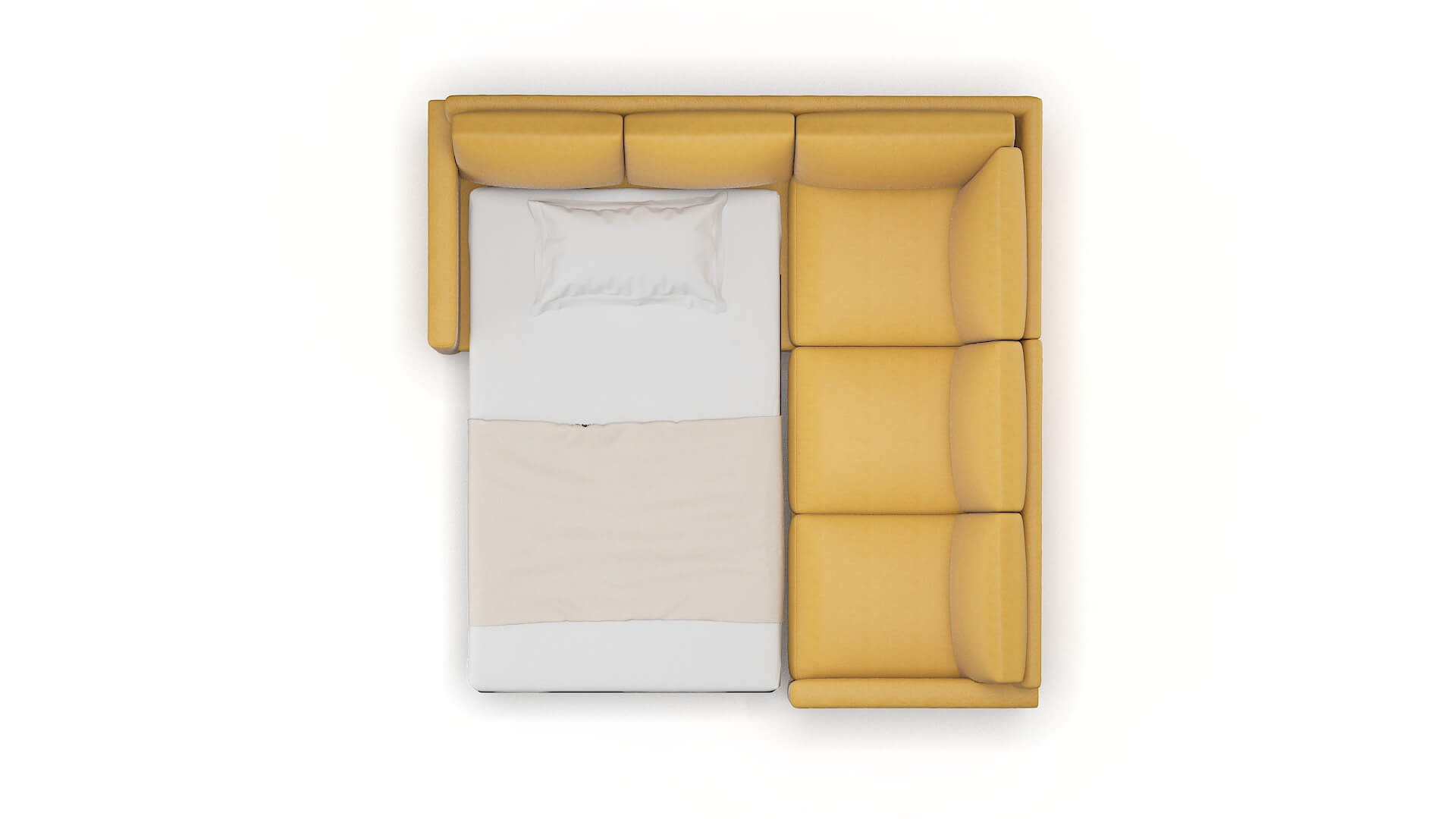 Dresden Dream_d Sunflower Sectional Sleeper Espresso legs 3