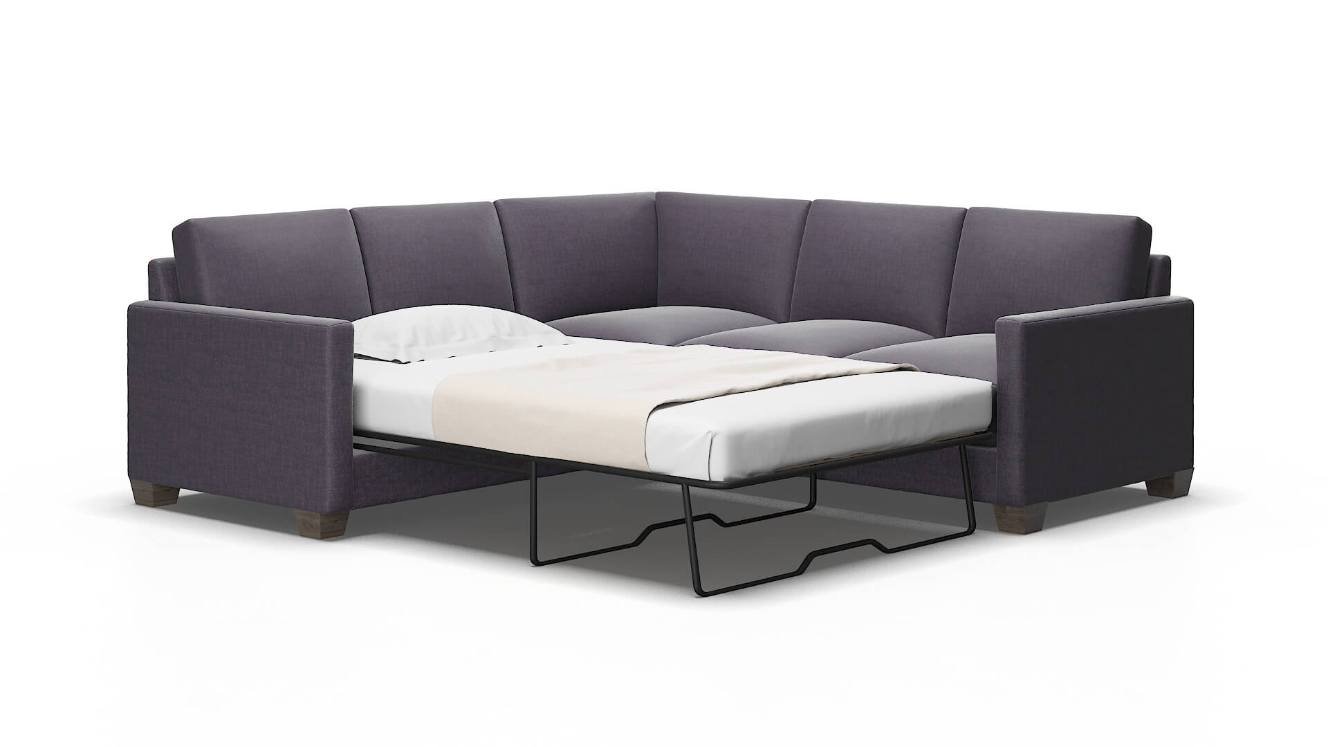 Dresden Durham Ink Sectional Sleeper Espresso legs 2