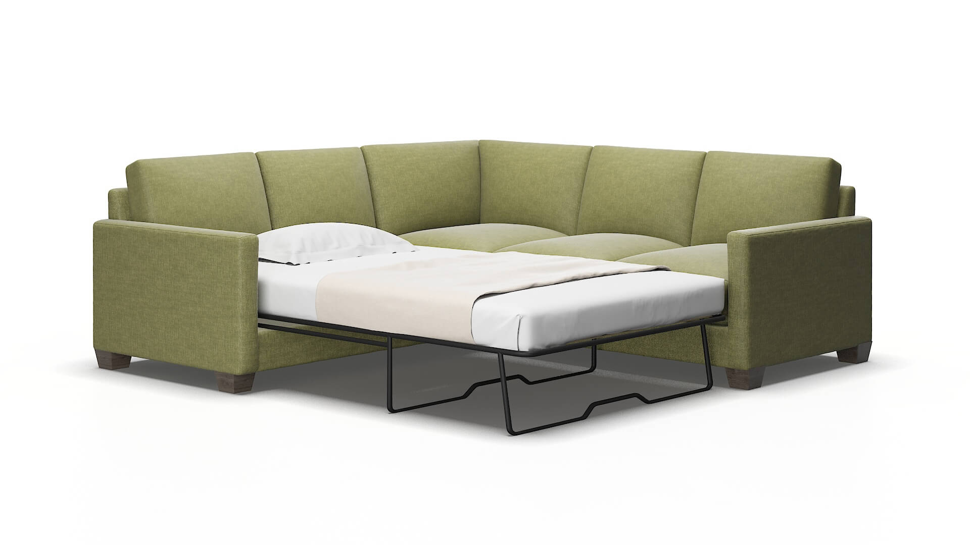 Dresden Durham Lime Sectional Sleeper Espresso legs 2