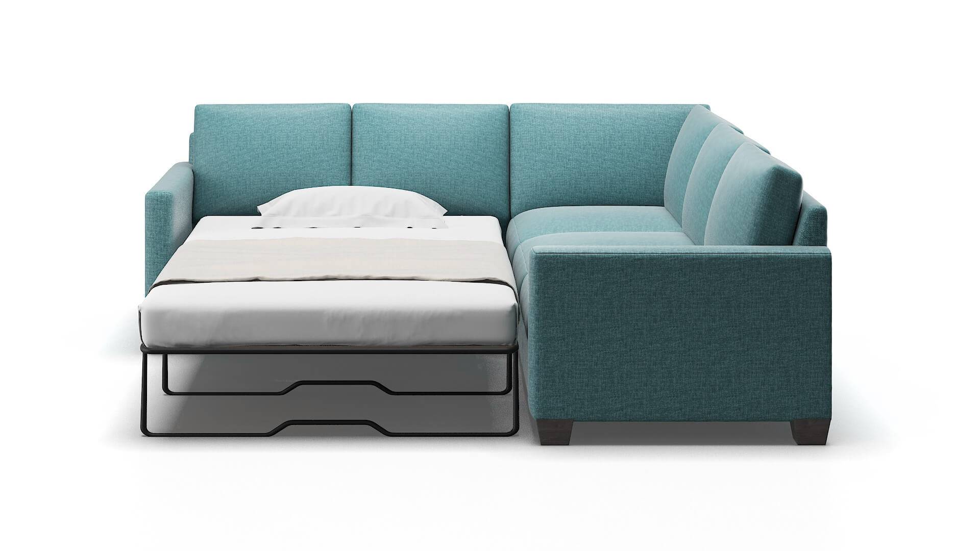 Dresden Elliot Teal Sectional Sleeper Espresso legs 1