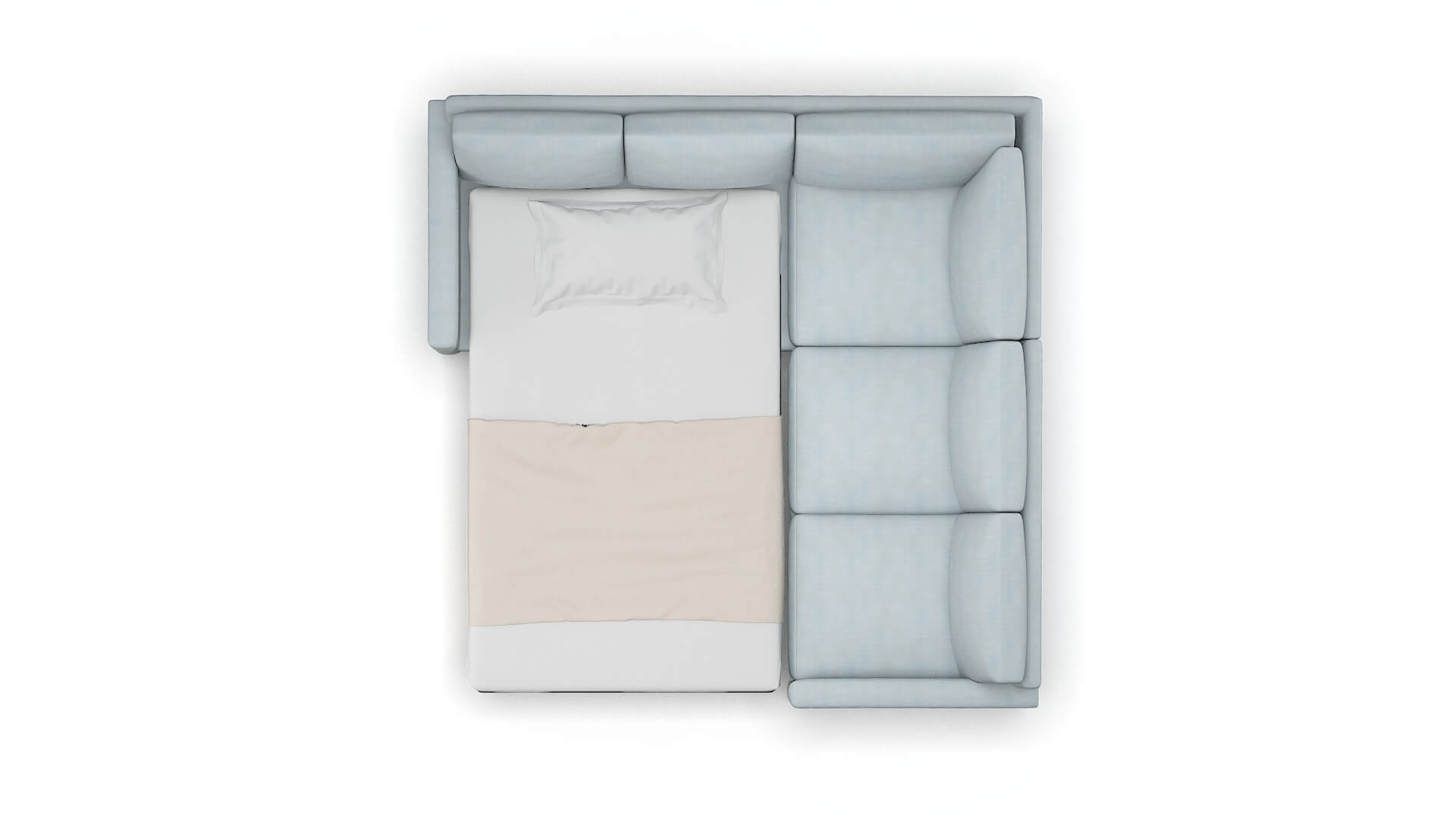 Dresden Hathaway Aqua Sectional Sleeper Espresso legs 3