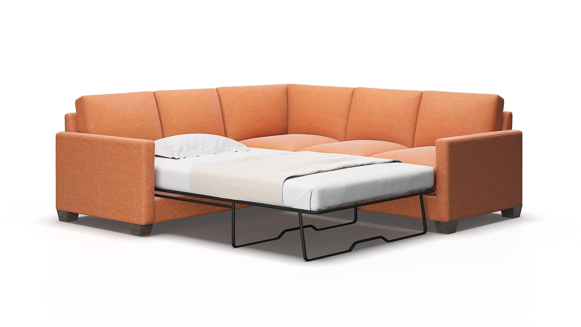 Dresden Hepburn appricot Sectional sleeper Espresso Legs  2