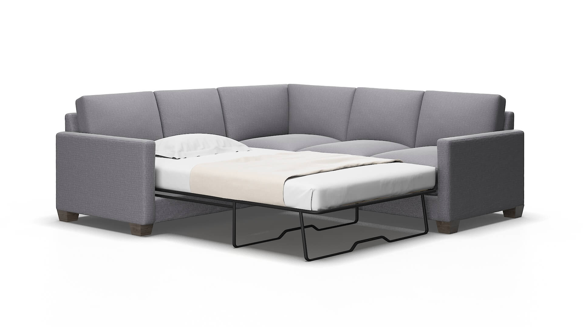 Dresden Insight Denim Sectional Sleeper Espresso legs 2