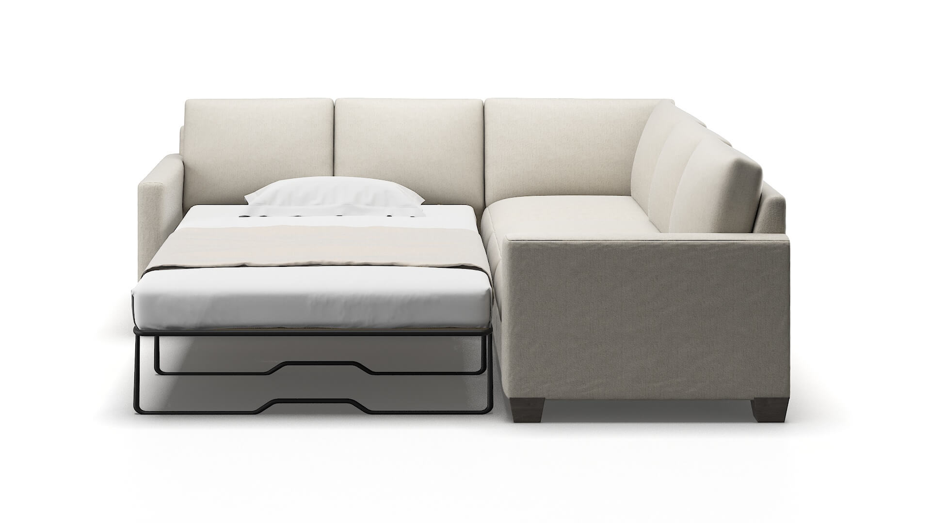 Dresden Insight Dove Sectional Sleeper Espresso legs 1