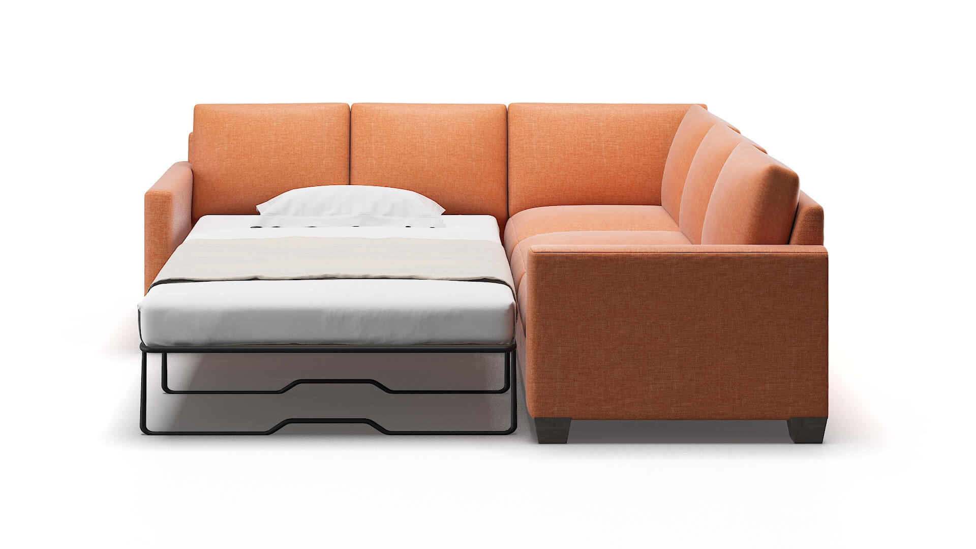 Dresden Keylargo Terracotta Sectional Sleeper Espresso legs 1