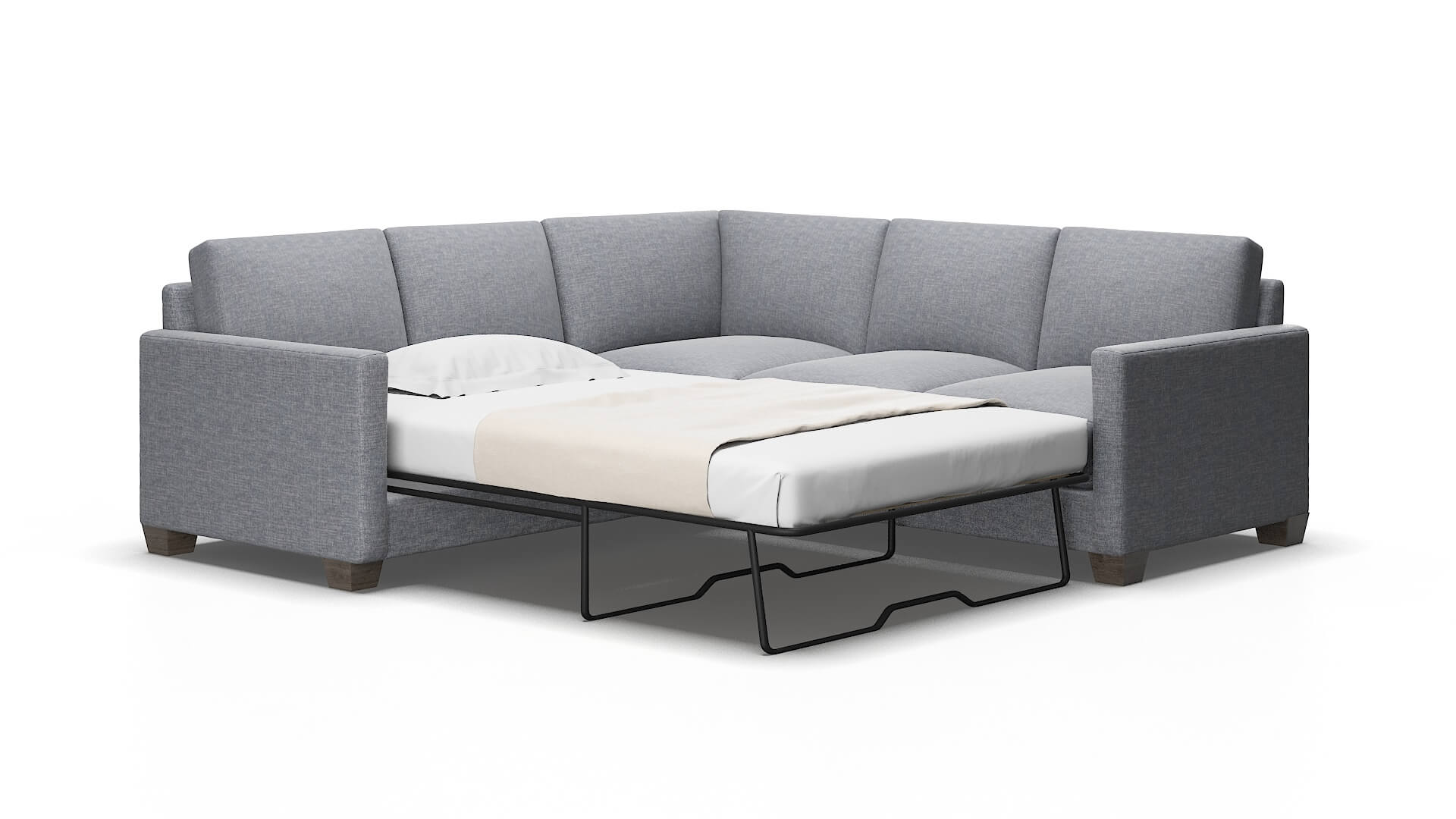 Dresden Lana Ash Sectional Sleeper Espresso legs 2