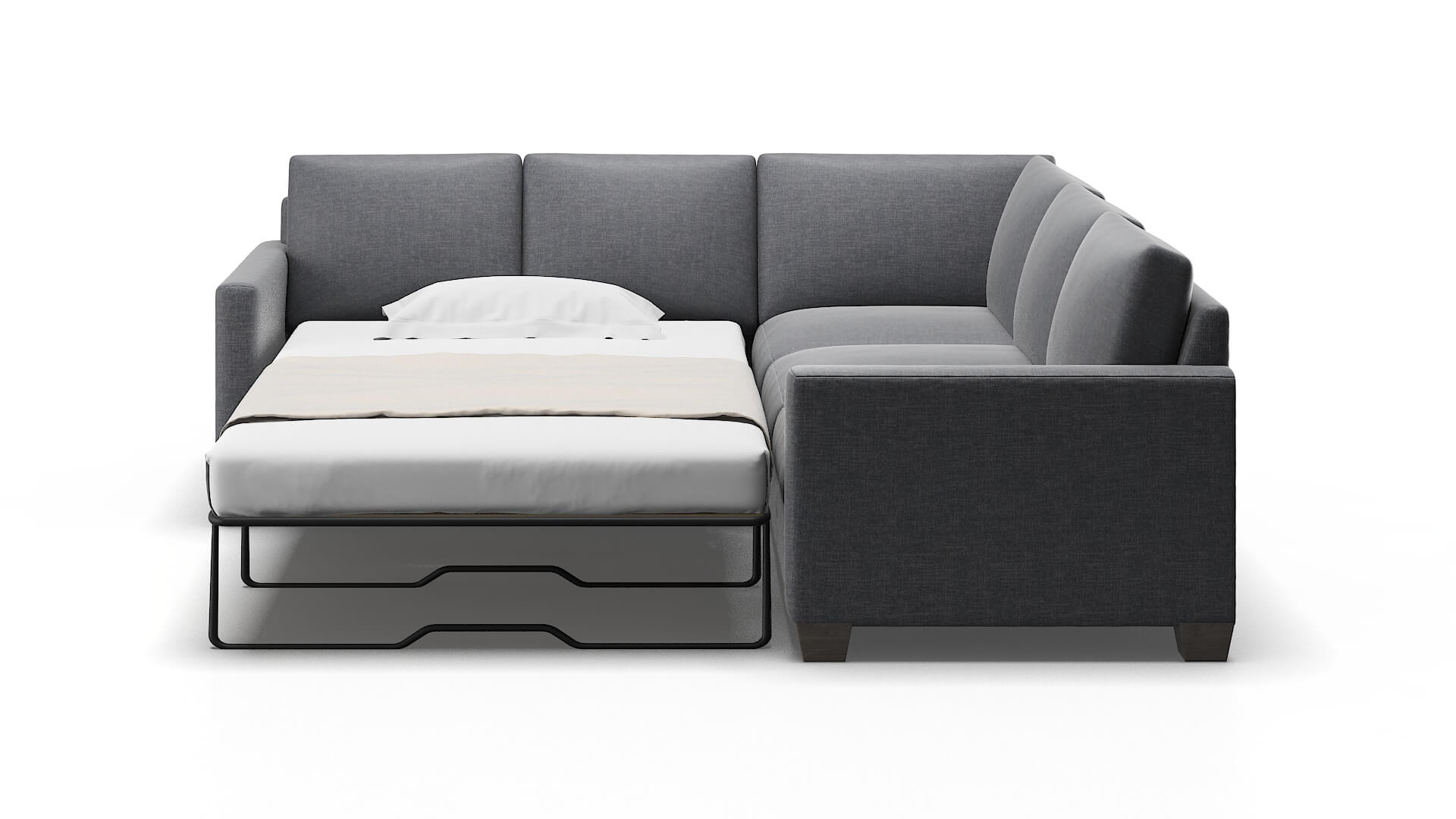Dresden Lana Onyx Sectional Sleeper Espresso legs 1