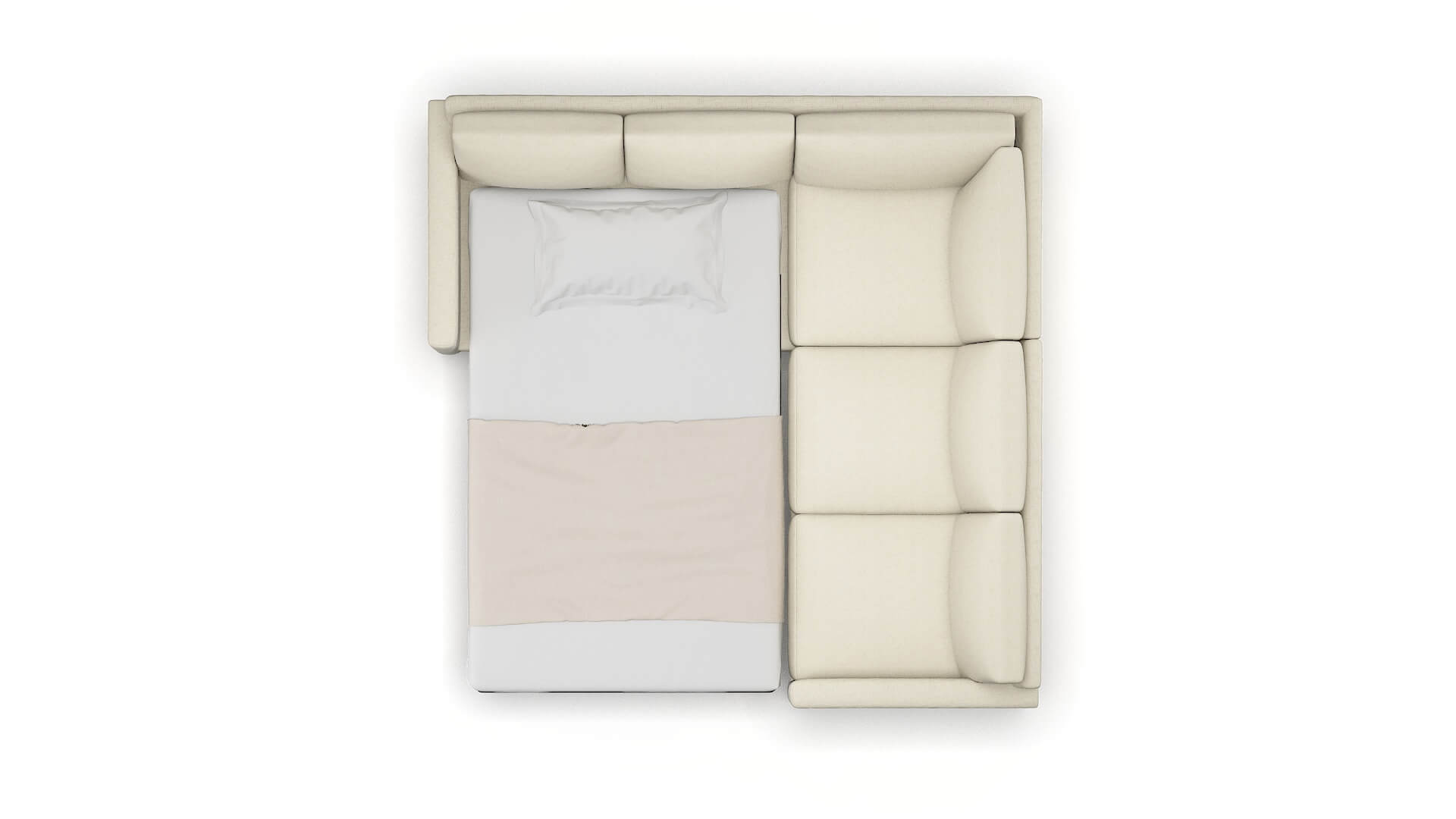 Dresden Lana Sand Sectional Sleeper Espresso legs 3