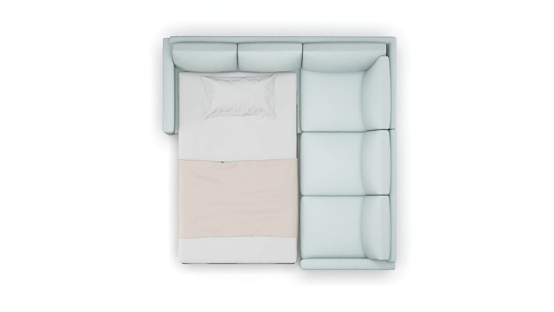 Dresden Leslie Robins_egg Sectional Sleeper Espresso legs 3